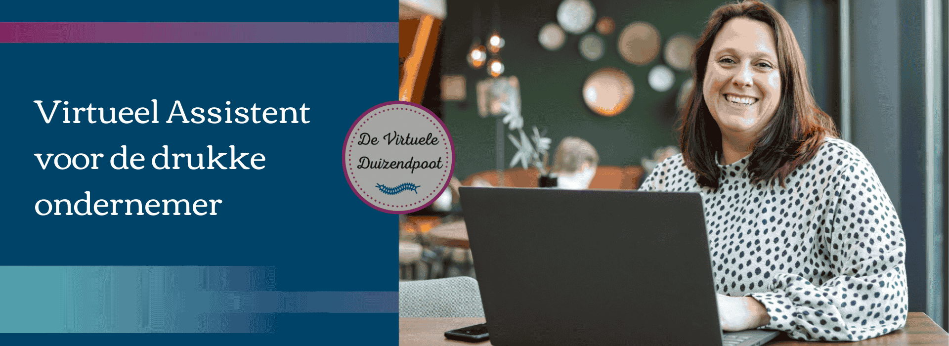 Banner Virtueel Assistent voor de drukke ondernemer. Chantal Kramer van De Virtuele Duizendpoot